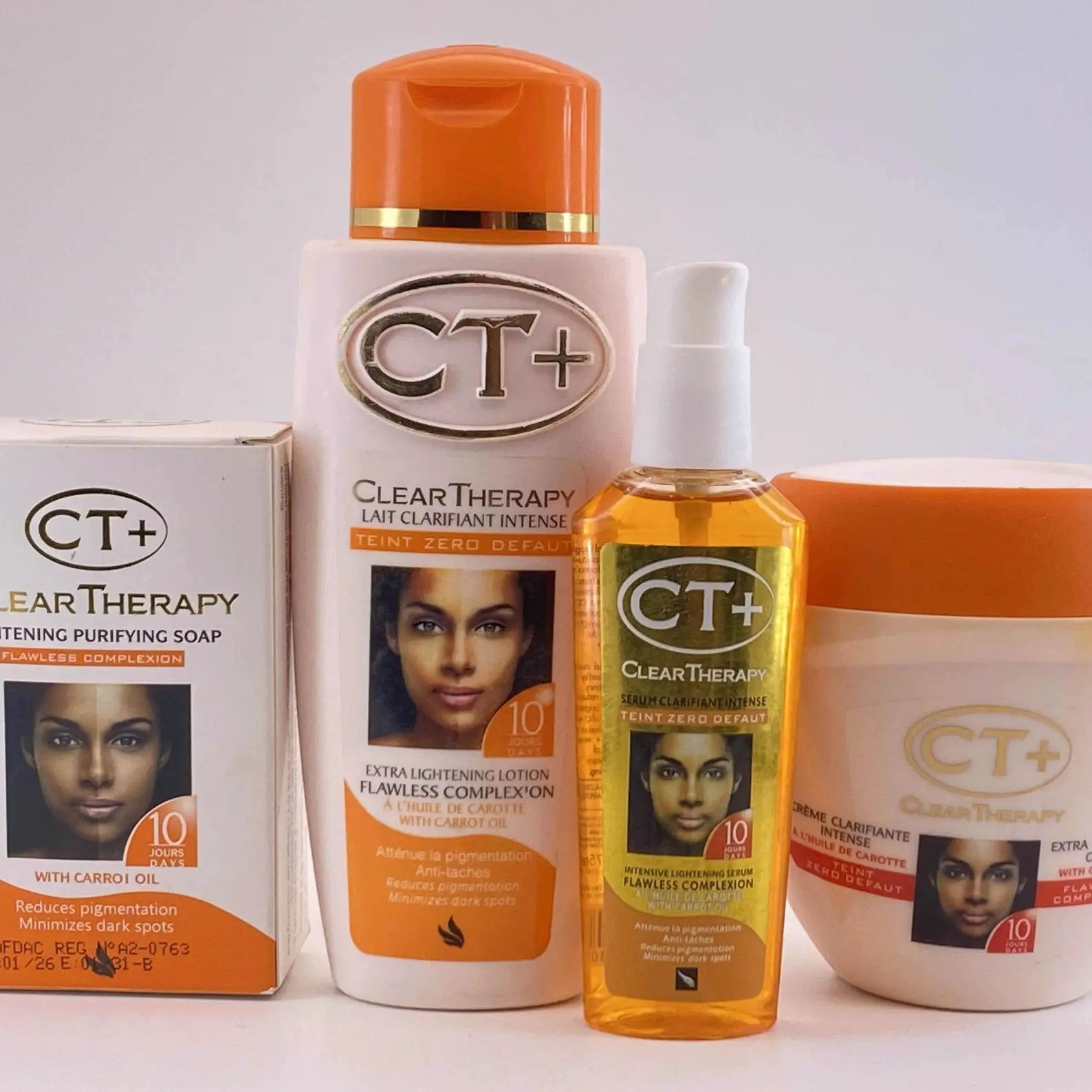 CT+ Clear Therapy Glow Set with Carrot Oil – Soap, Serum, Lotion & Cream