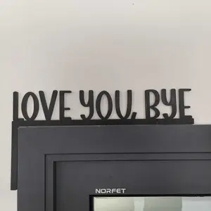Trendy Stunning Iron "LOVE YOU, BYE" Door Sign Frame - Best Seller Artfully Crafted Wall Sculptures | Functional Design Merging Style & Utility, Perfect for Bedroom/Living Room Decor, Easy Install Wall Sculptures, Indoor Home Decoration, Wall Metal Plaque