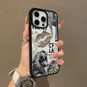 Adorable Magnetic Case,phone Case Suitable for Iphone 11/12/13/14/15/16/17 Pro Promax Plus Air,Leopard & Disco, Lightweight, Anti-Fall | Girly & Chic Style