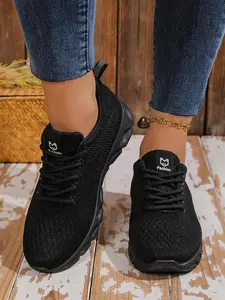 Women's Lightweight Running Shoes, Breathable Knit Walking Sneakers, Slip-Resistant Comfort Sole, Suitable for All Seasons, Athletic Running Shoes