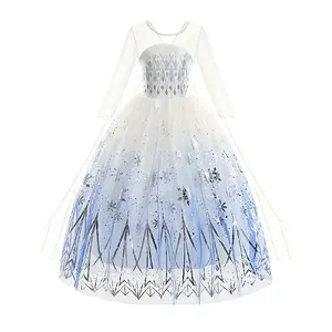 White Ice And Snow Dress for Girls, Themed Costume, White Princess Gown, Carnival Outfit, Floor-Length Cape Dress