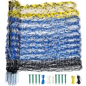 Highly Visible Blue Electric Fence Netting, 49.6" H x 164' L, Portable Livestock Nets Mesh for Goats, Sheep, Hogs, Dog, Electric Fencing for Backyards, Homesteaders, Farms Ranches, and Gardens