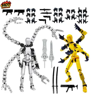 2 Pcs T13 Assembly Completed 3D Action Figure Set 3D Printed Multi-Jointed, Titan 13 Action Figures, Multi-Articular Lucky Mobile Robot Nova,Desktop Decorations for Game Lovers Toys