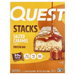 Quest Nutrition Stacks, Protein Bar, Salted Caramel, 4 Bars, 2.36 oz (67 g) Each