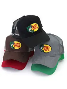 Unisex Fishing Mesh Hat Baseball Cap Graphic Stylish Trucker Hat, Outdoor Sun Protection Adjustable Casual Hat, Spring & Fall Travel Beach Vacation, Snapback Trucker Hats