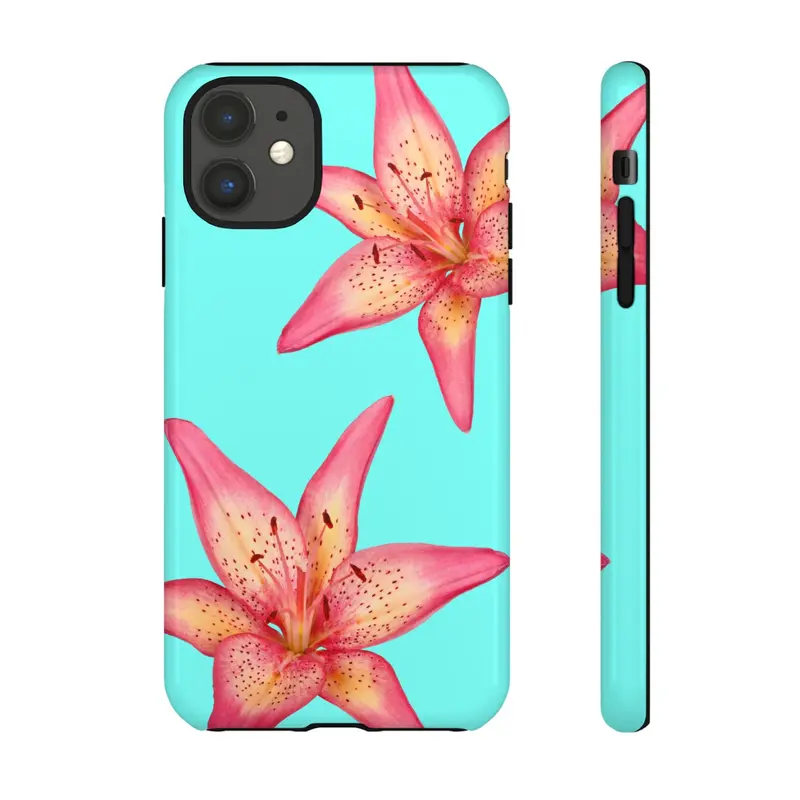 Premium Tiger Lily Flower Phone Case, Shockproof & Protective, High-Color, Available for Different Phones