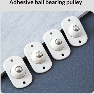 Adhesive ball bearing swivel casters, silent and movable small wheels, household hardware accessories, wear-resistant and load-bearing casters