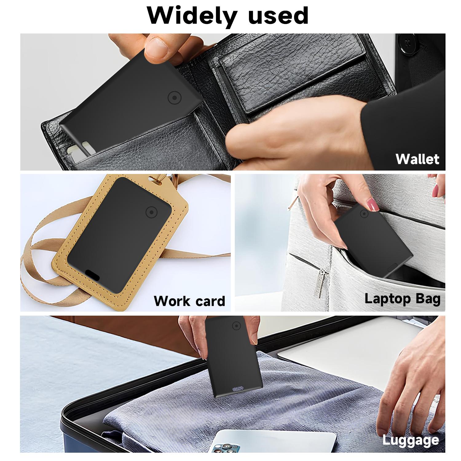 Wallet Tracker Card Air-Tag (iOS Only) - Work with Apple Find My, Bluetooth Tracker Smart Tracking Card Wallet Finder, 0.07in Slim, IP68 Waterproof, Item Locator for Luggage Tags, Passports, Purse
