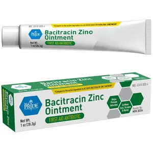 MED PRIDE Bacitracin Zinc Ointment| Essential First-Aid Supplies for Home| Relief for Chaffing, Diaper Rash, Dermatitis, Eczema, Itchy/Dry Skin| 1 Oz Tube Treatment Therapeutic Healing Sanggol Bathroom Babies Therapy Healthcare Babe