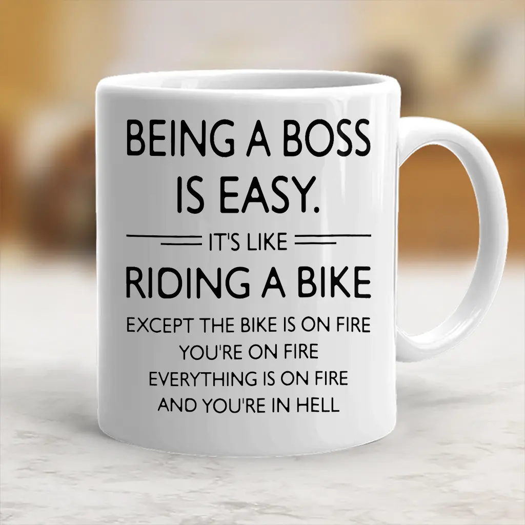 11oz Modern Text Print Boss Mug with Handle - Funny Boss Gift for Coworkers - scs10102