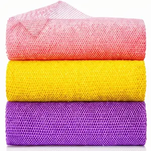 3-Piece African Exfoliating Net Sponge Set - Long Body Scrubber Wash Net for Deep Cleansing