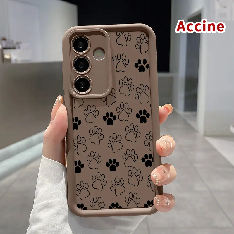 Compatible with Samsung Galaxy S24 Plus S25 S23 S22 Ultra S24+ Case Paw Print Symphony Pattern Soft Non Slip Rugged Durable Smartphone Cover for Boy, Handheld, Cellphone, Protection