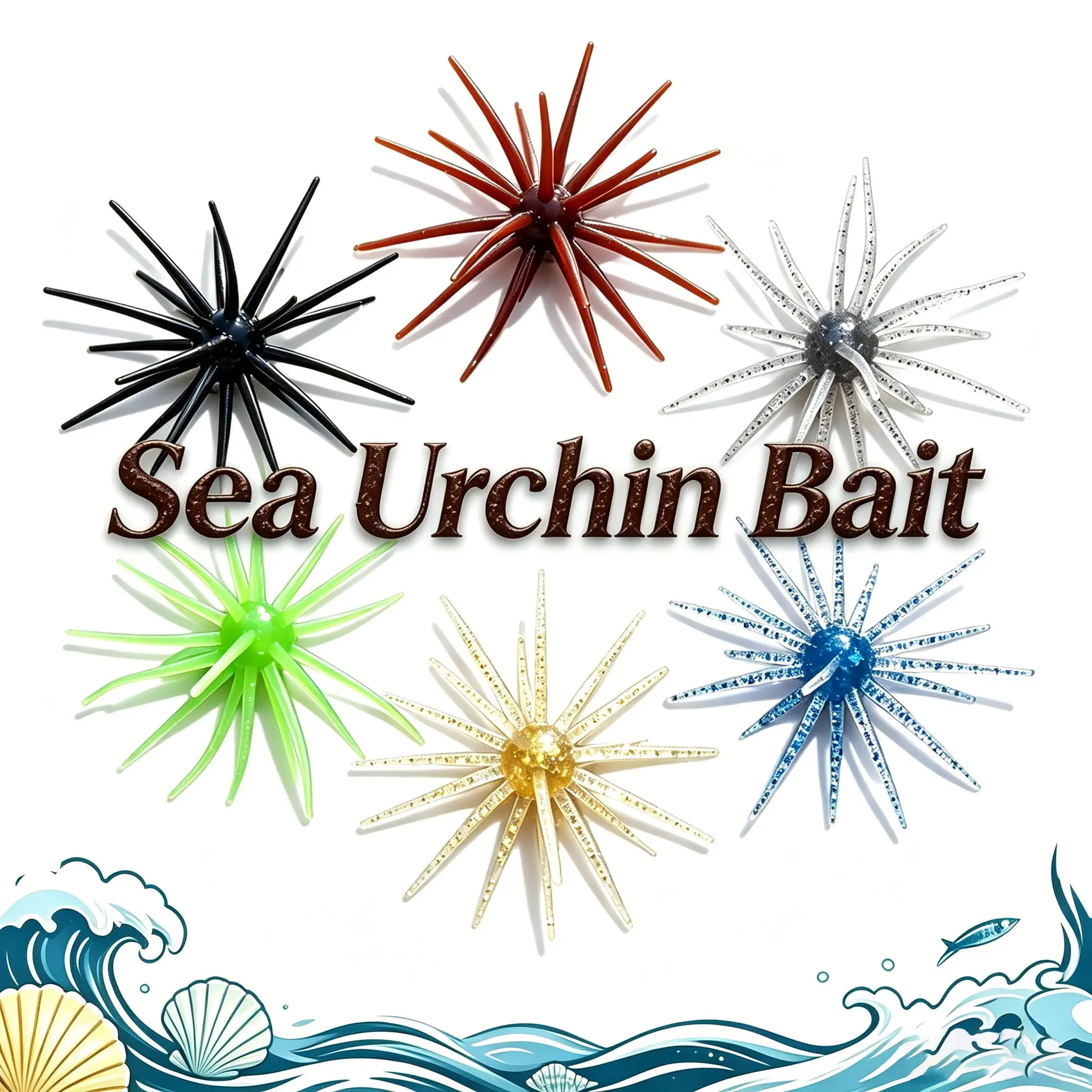 1/2/6Pcs Sea Urchin Dice Bait 4'' Simulation Fishing Lures Soft Plastic Fishing Bait for Freshwater Saltwater Trout Bass Catfish Mandarin