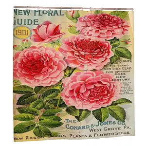 Vintage Pink Rose Botanical Shower Curtain