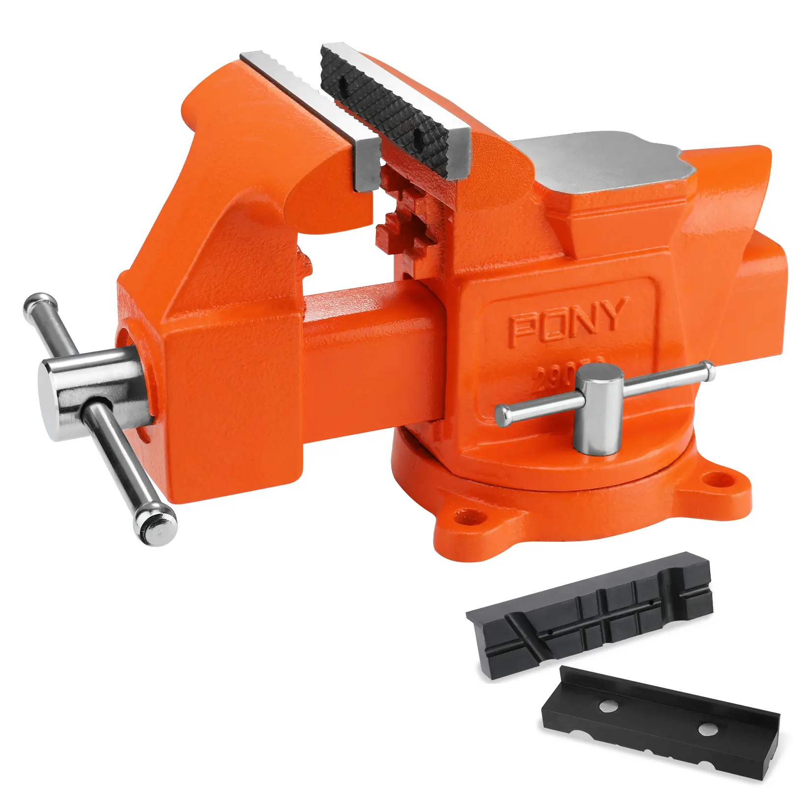 #summersale PONY Heavy Duty Bench Vise, 5-inch Jaw Width 4-inch Jaw Opening, Swivel Base with Anvil, Utility Combination Pipe Home Vise for Woodworking, One-Pair Vise Jaw Pad Included
