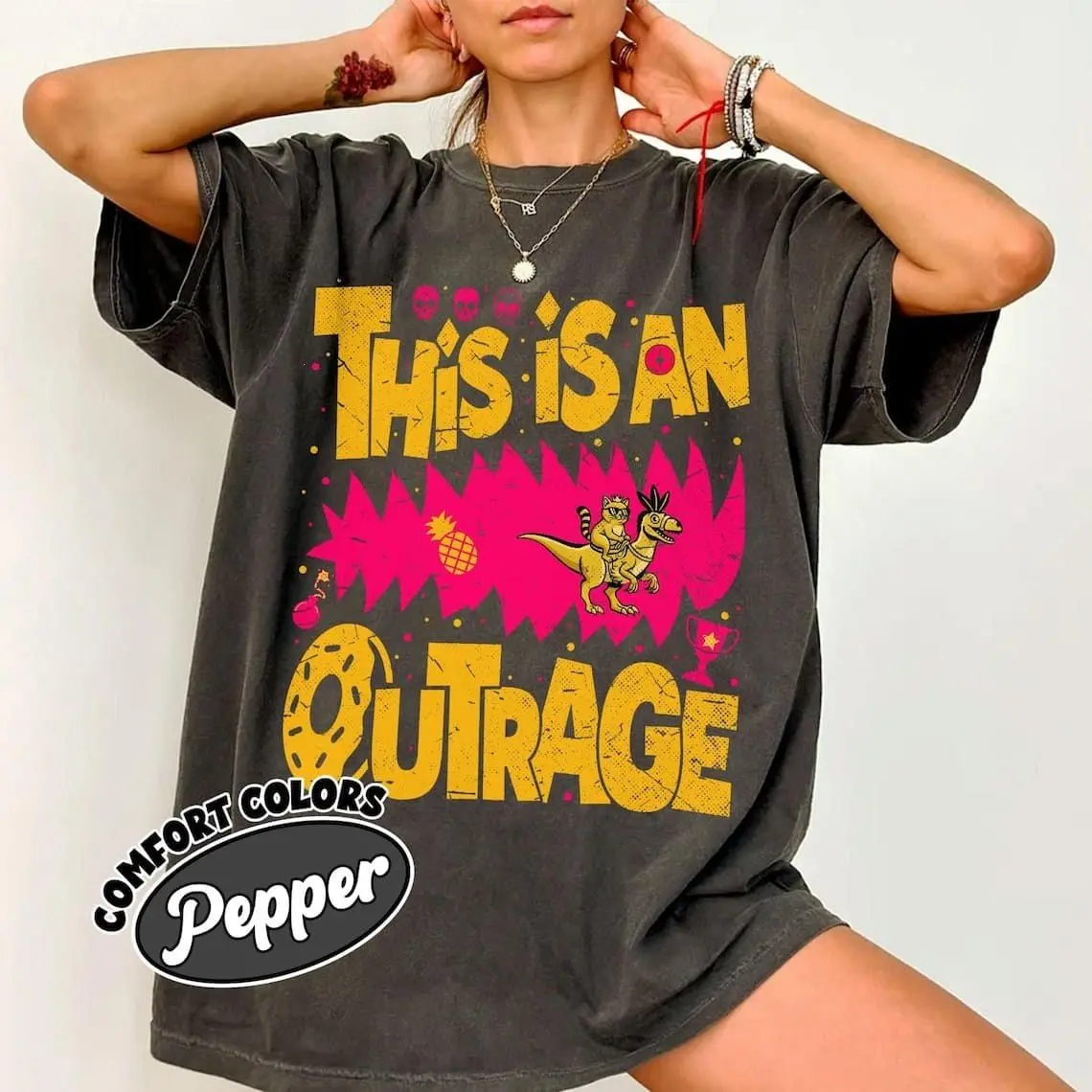 [Sale Up To 50%] Princess Donut And Mongo Shirt Comfort Colors Shirt, This Is An Outrage Shirt, Dungeon Crawler Carl Fan Tee, Litrpg Lover Gifts