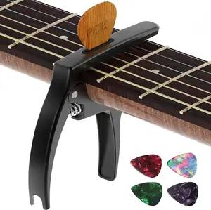 Guitar Capo,Tanmus 3In1 Zinc Metal Capo for Acoustic and Electric Guitars (With Pick Holder and 4Picks),Ukulele,Mandolin,Banjo,Guitar Accessories TANMUS