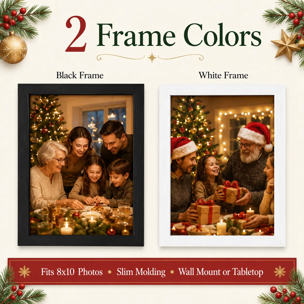 10 Pack 8x10 Picture Frames Black White Set Slim Molding Photo Frames with Plexiglass Front Horizontal Vertical Wall Mount Photo Frame for Family Portrait Home Wall Decor Gallery Wall Gift