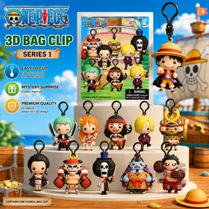 Toei Official One Piece Blind Bag Keychain, Luffy Zoro Collectible 3D Bag Clip, Mystery Anime Figure Keyring, Manga Fan Gift