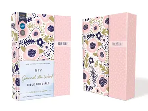 NIV, Journal the Word Bible for Girls, Double-Column, Hardcover, Pink, Magnetic Closure, Red Letter, Comfort Print: Reflect, Take Notes, or Create Art Next to Your Favorite Verses Hardcover