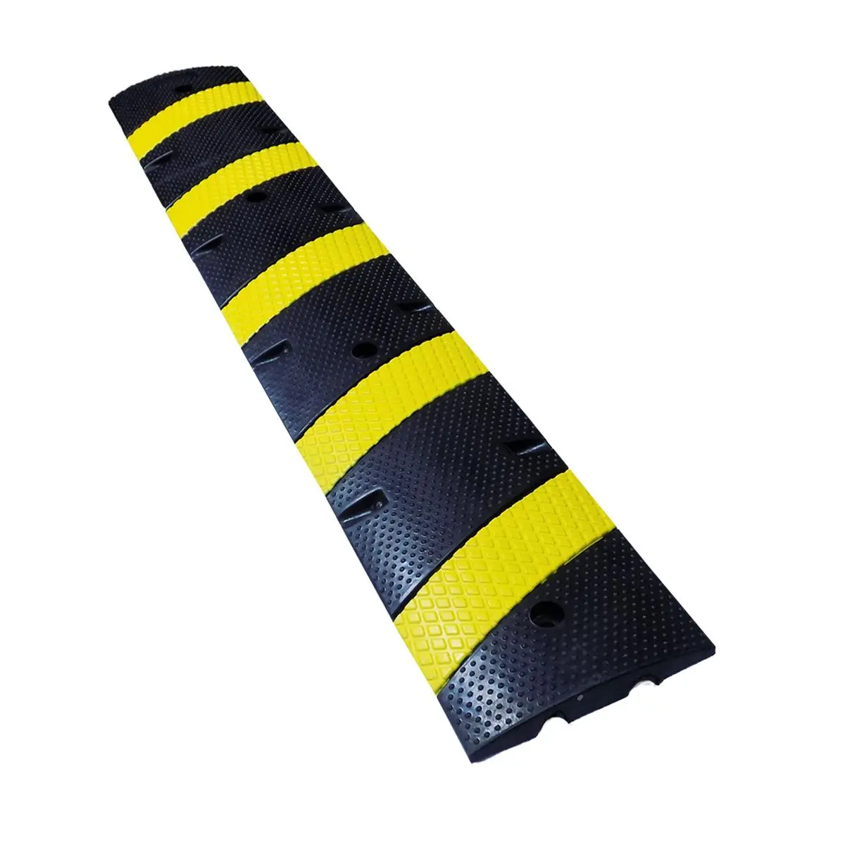 Rubber Striped Speed Bump Strip for Cars, 6 ft. x 1.9 in. - 1 x 1.25 in. Size Option, 44 lbs. Weight, Suitable for Asphalt Surfaces, Car Exterior Reflective Accessory