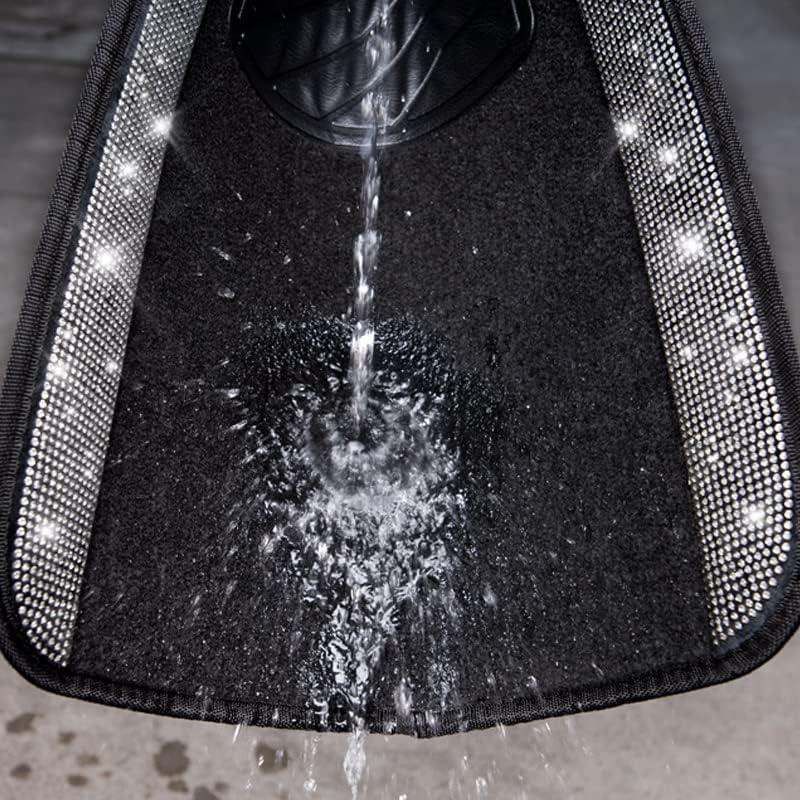 CAR PASS Bling Diamond Car Floor Mats,Shining Rhinestone Carpet Sparkly Glitter Anti-Slip Waterproof Universal Fit SUV,Sedan,Van,Cute Girl Women,4pcs