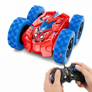 Spider Remote Control Car, Double Sided Mini RC Stunt Car, 360° Rotating 4wd Off-Road, Outdoor Rechargeable Toy for Kids Ages 3-12
