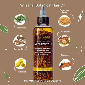New Herbalista Artisanal Maximum Strength Hair Growth Oil – 4 oz (120ml) | Rosemary · Cinnamon · Lavander · Vitamin E + More - Natural Scalp & Hair Nourishing Oil for Thicker, Stronger, Healthier Hair