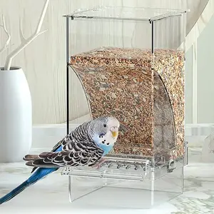 Transparent Automatic Hanging Bird Feeder, Splash-Proof Design, Suitable for Outdoor Parrots, Durable and Easy to Clean Bird Food Dispenser