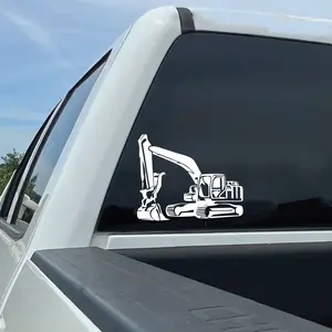 Excavator Decal Heavy Equipment Sticker Construction Gear Car Window Decal Contractor Gift Durable Weather Resistant Vinyl Easy Application