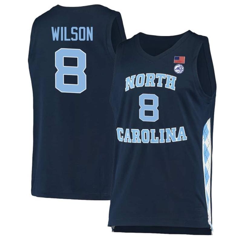 White #8 Wilson Basketball Jersey Sleeveless V Neck Breathable Mesh North Carolina Inspired College Shirt