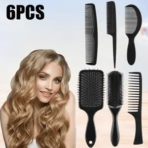 6 Pieces Styling Comb Set, Anti Static Massage Oval Comb, for Women and Men Dry or Wet Long Short Thick Thin Curly Straight Hair