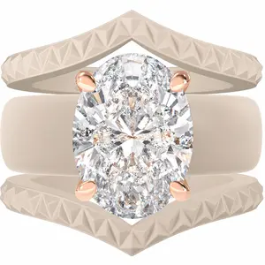 Silicone Ring Stackable Set – 11×8 mm Oval Cut CZ | Patented Design - GlowStone Collection