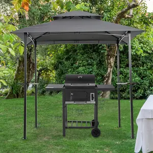8x5Ft Double-Tiered Gazebo Replacement Canopy, Waterproof UV-Blocking Shade Cover for Backyard & Grill (Camping Shelter Awning Accessory)