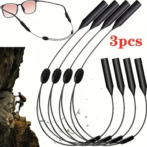 Adjustable Sunglasses Holder Strap, Men 3 Counts/set Glasses Grippers Anti Slip Anti-slip Glasses Grip Eyeglasses Holder Strap, Sports Eyeglasses Holder Strap for Outdoor Sports