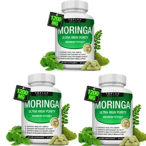Moringa Capsules 1000mg+200 1200mg - Pure Moringa Immune and Gut Health Powder 90 capsules, Indian luxury Moringa, female probiotics, male vitamins Healthcare Dietary Edible Supplement Fitness Bathroom