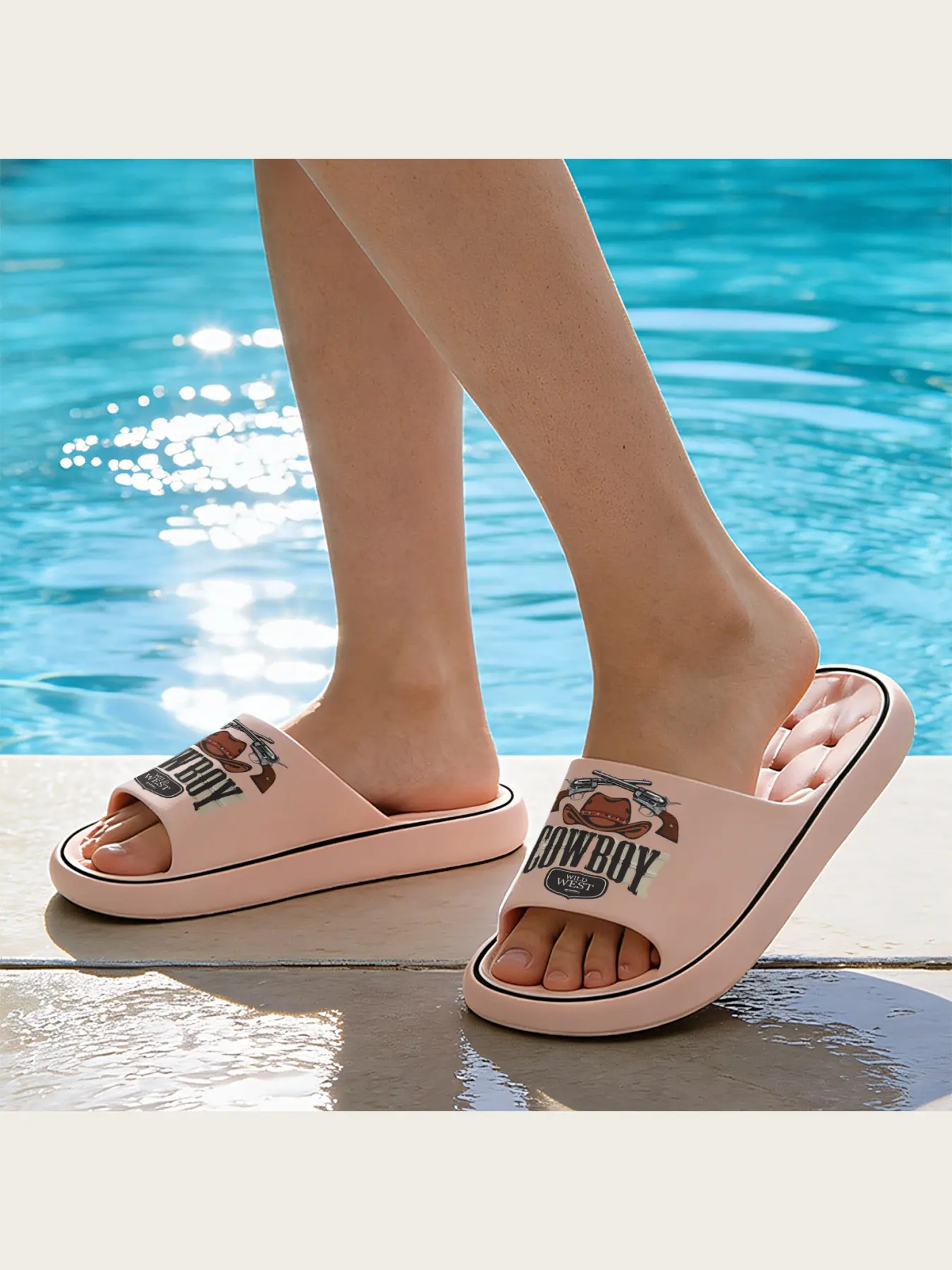 Cowboy Wild West Themed Slippers with Cowboy Hat and Revolver Design Comfortable Indoor Shoes for Western Style Lovers Casual Non-Slip Home Slippers Unique Western Pattern Footwear for Men Women