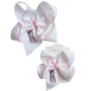 Ballet Shoes Embroidered Hair Bow