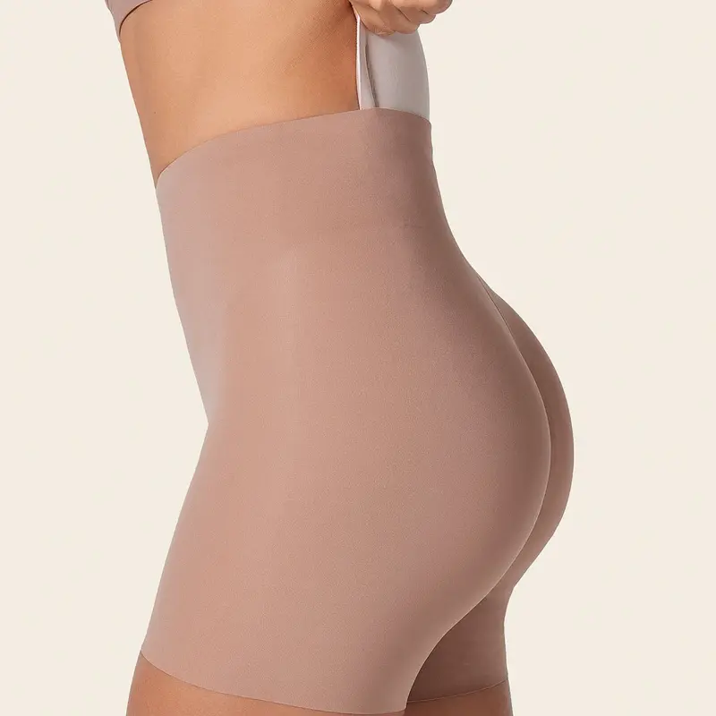 Leonisa PadUp Butt Lifting Shapewear Boyshort Seamless Padded Panty with Removable Pads for Women Basic Everyday Fit Breathable DuraFit Fabric Cotton Check