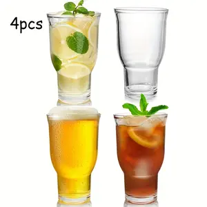 Set of 4/6 Tulip Style Pint Glasses, 16oz Premium Beer Tumbler, Thickened Glassware for Water, Iced Coffee, Juice, Milk Tea - Stackable Design, Ideal Gift for Men, Festive Drinkware, Elegant Glassware, Durable Drinkware, Reusable Glassware