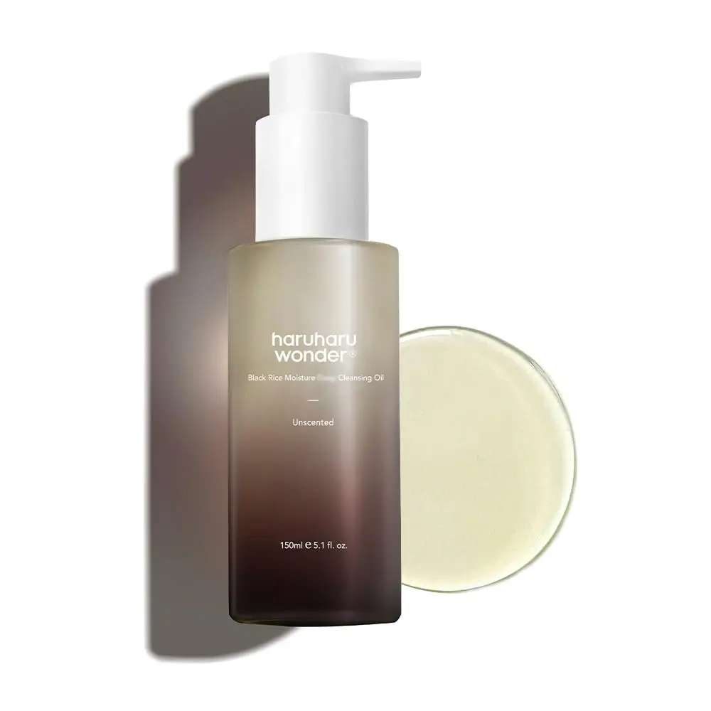 Haruharu Wonder Black Rice Moisture Cleansing Oil Unscented Double Cleansing Daily Makeup Remover Pore Oil Cleanser Korean Skincare for Sensitive Normal & Oily Skin 5.1 fl oz