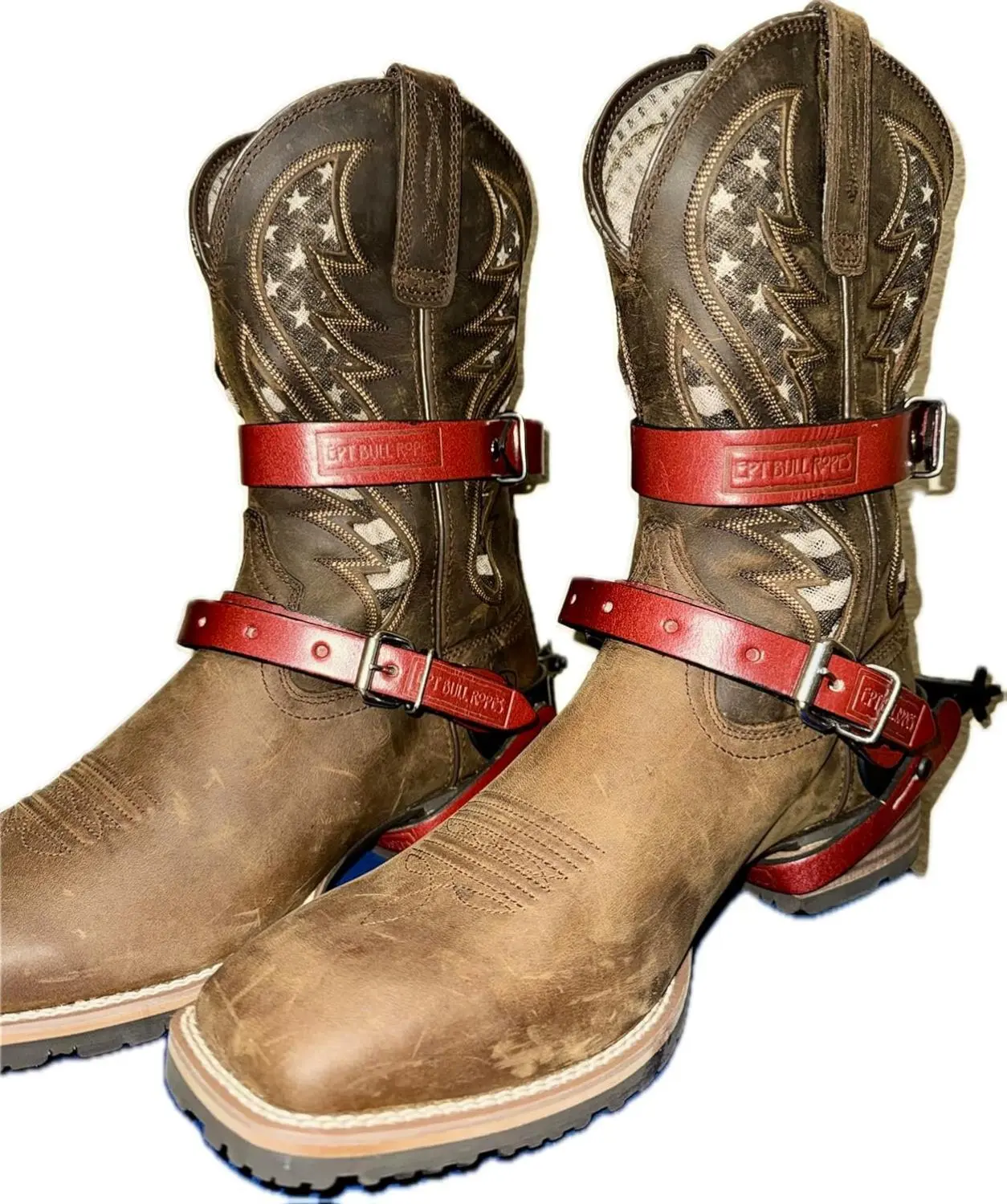 Adult Bull Riding Leather Spur Straps Kit 1" x 16" - EPT Bull Riding Gear