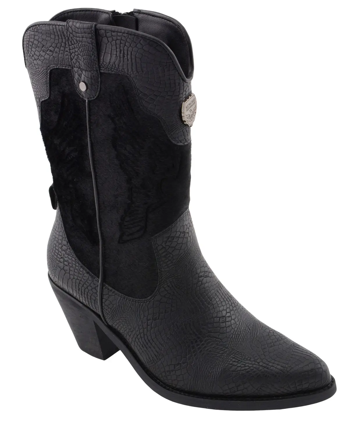 Milwaukee Leather Women's Women'S Snake Print Western Boot Round Toe - Mbl9441