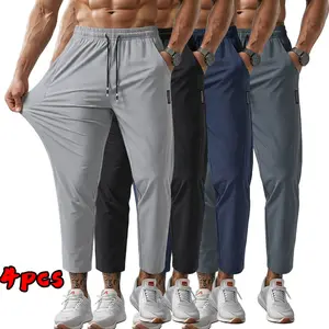 4-Pack Men’s Athletic Joggers – Breathable Workout & Running Pants Set