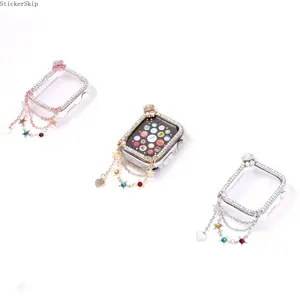 2026 NEW Heart & Chain Design Watch Band, Rhinestone Decor Watch Strap for Women, Smart Watch Accessories Compatible with Apple Watch Series, Wearable, Smart Watch Straps, Smartwatch Strap