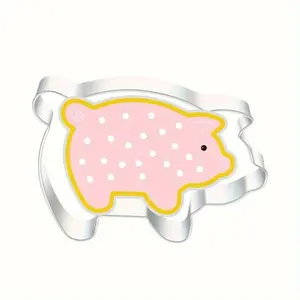 3pcs, Pig Cookie Cutters, Stainless Steel Pastry Cutters, Cute Piggy Biscuit Molds, Baking Tools, Kitchen Accessories