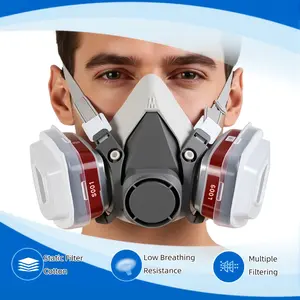The main body of the gas mask, half mask, anti-spray paint, industrial dust, chemical gas, filter box and filter cotton are used