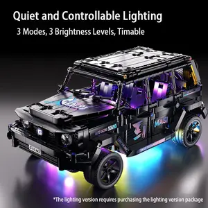 1:14 Scale Off-Road G-Wagon Building Blocks Car, 4x4 Suv Model Kit, Detailed Collectible Toy for Adults & Kids, No Lights（No lights.）
