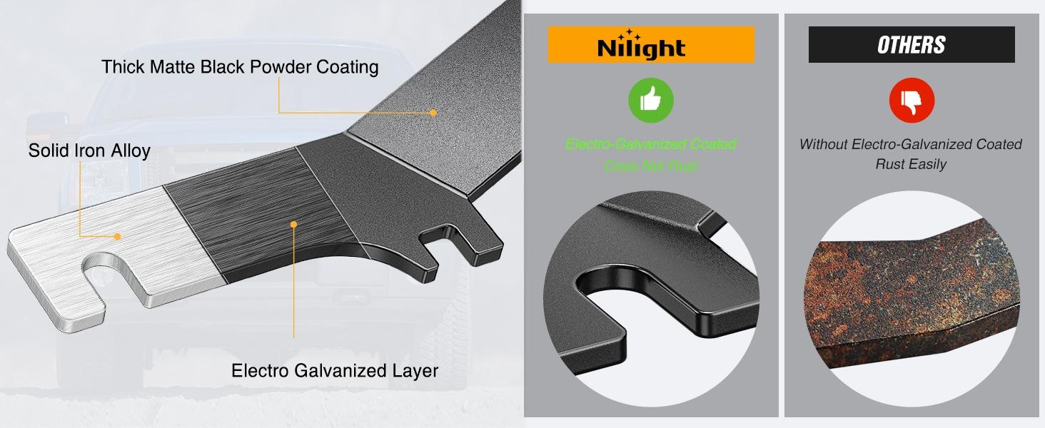 Nilight Ditch Light Brackets Hood Hinges Mount Bracket Kit for Auxiliary Offroad LED Pods Work Lighting Compatible with Ford F-150 Raptor 2015 2016 2017 2018