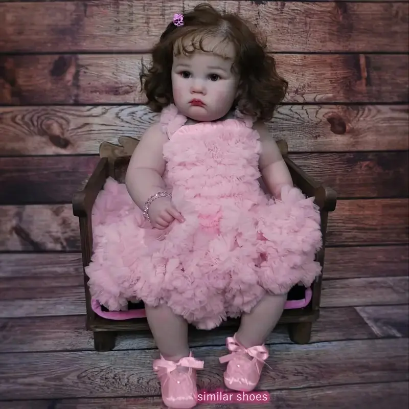 24Inch Reborn Baby Dolls Silicone Toddler Dolls Realistic Newborn Babies Toys Weighted Soft Body Lifelike Doll Toys Set for Kids Birthday Age3 girl dolls